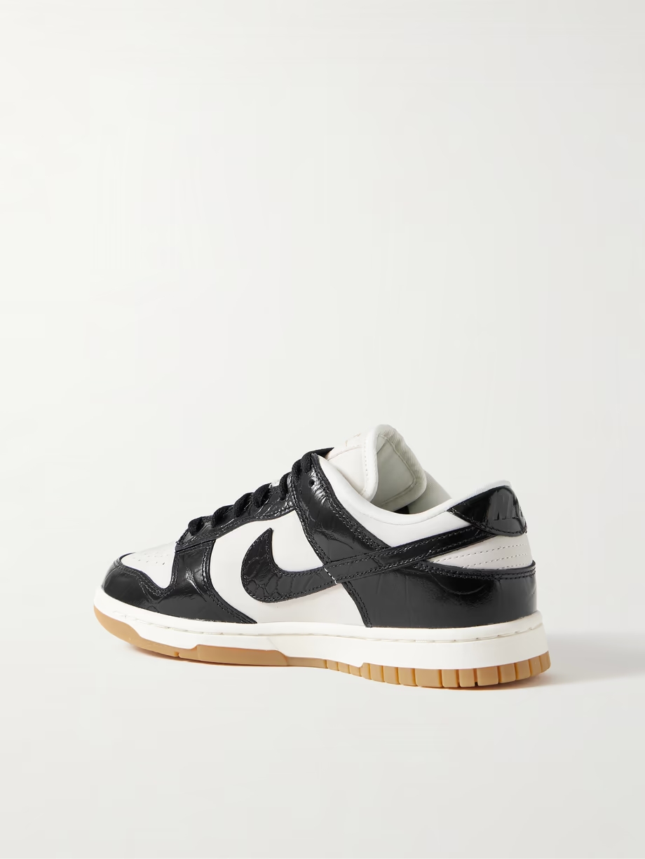 Dunk Low croc-effect leather and suede sneakers