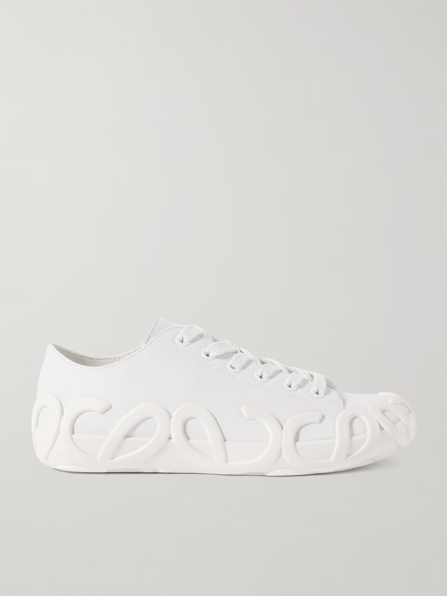 Rise rubber-trimmed nubuck sneakers