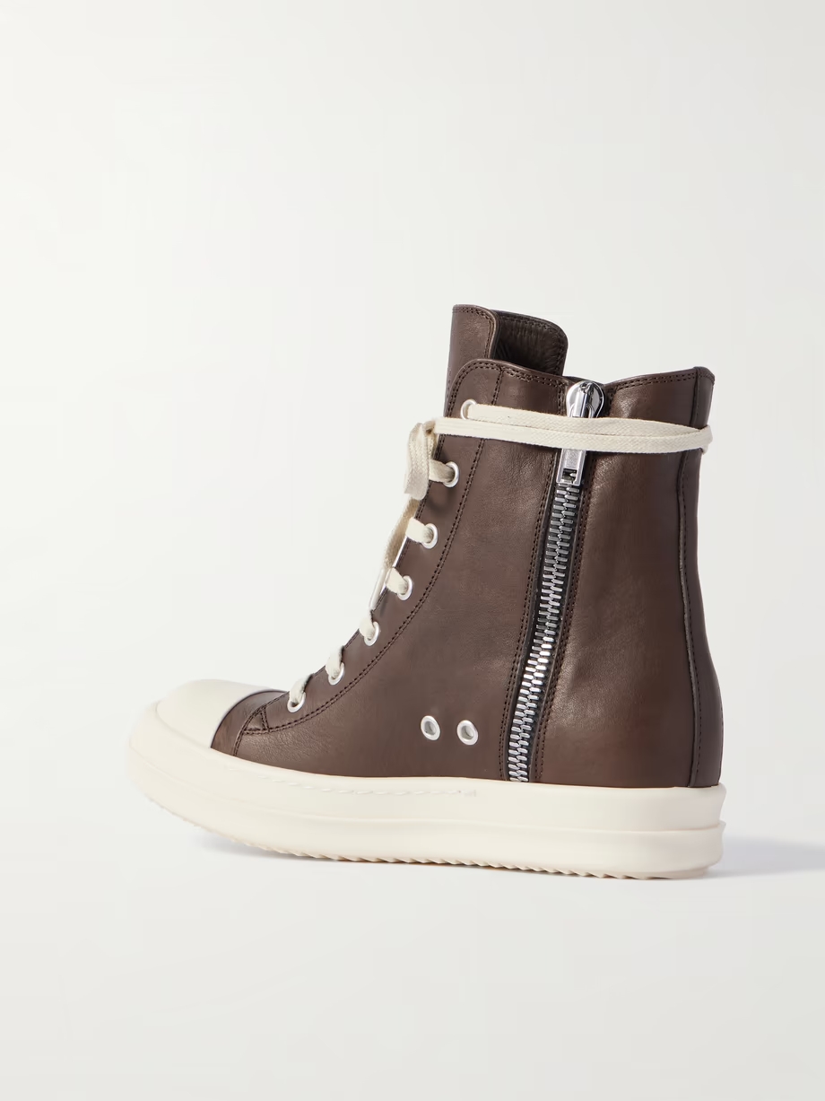 Leather high-top sneakers