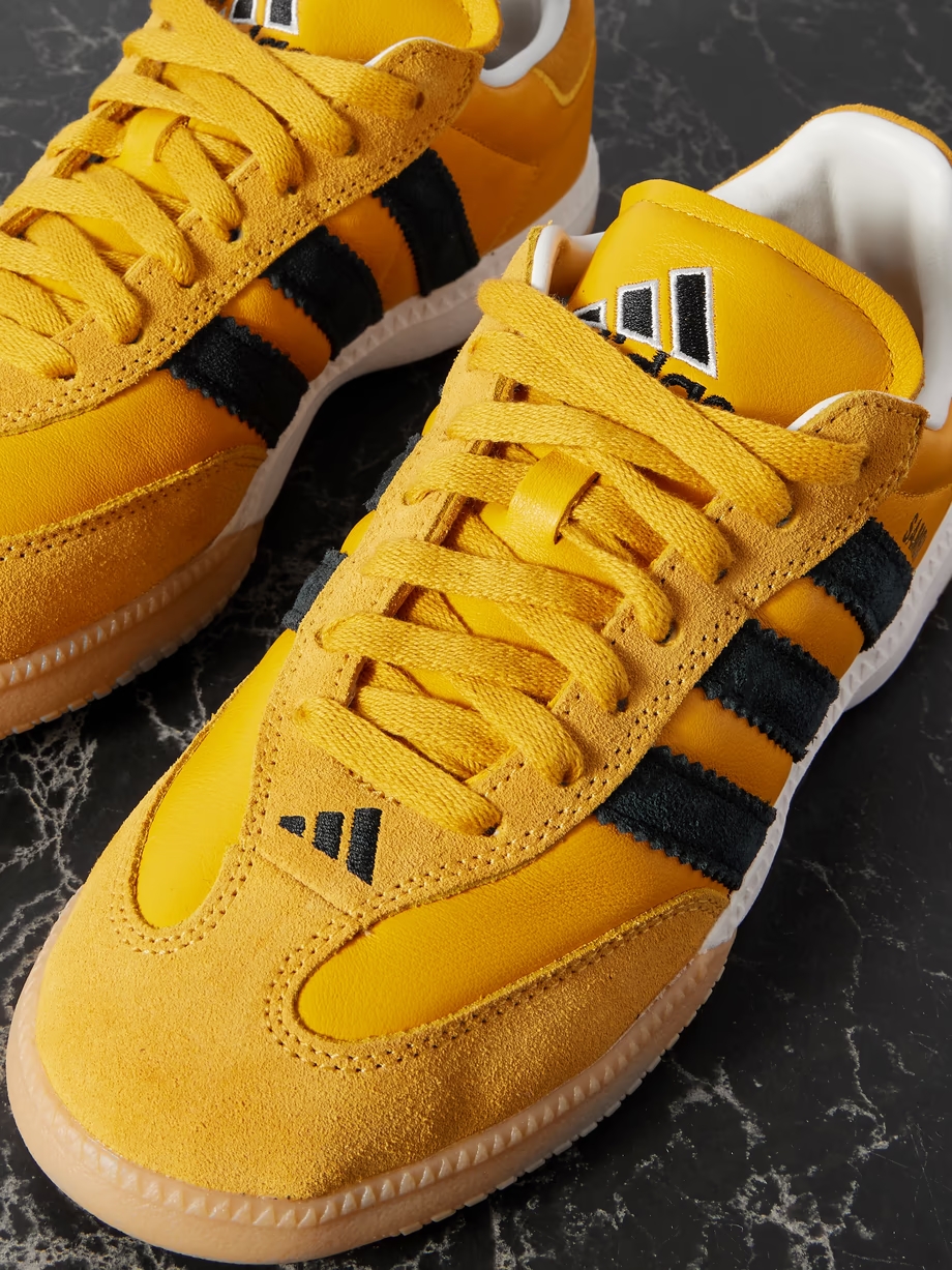 Samba MN suede-trimmed leather sneakers