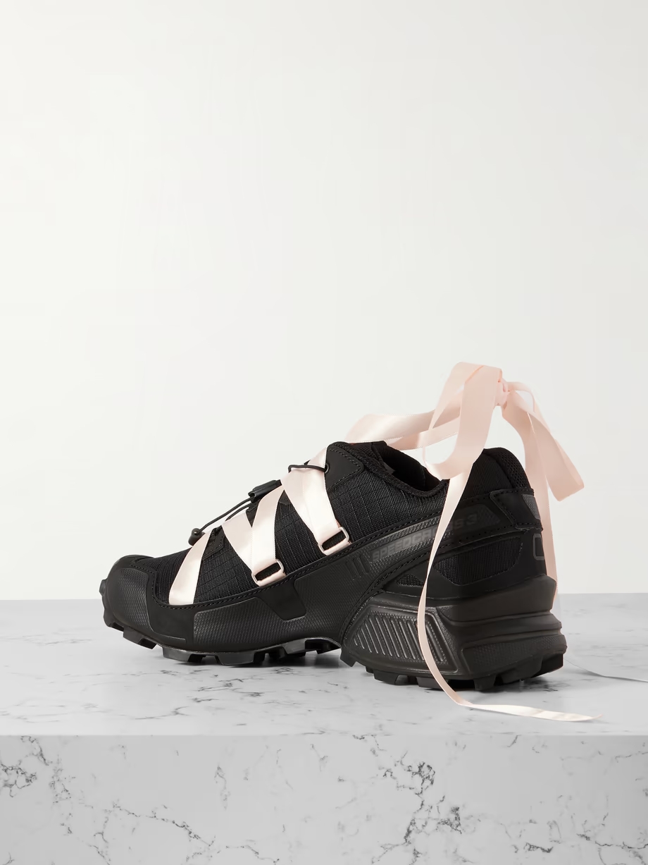 + Sandy Liang Speedcross satin, rubber and mesh-trimmed ripstop sneakers