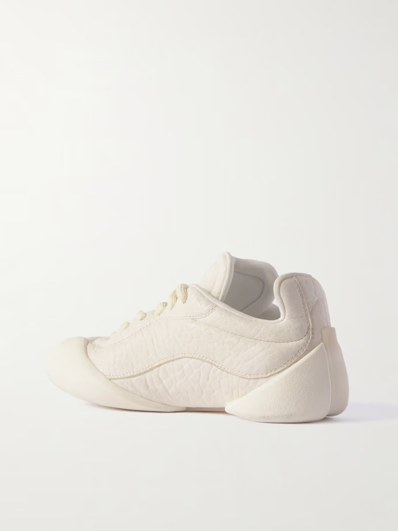 Textured-leather sneakers