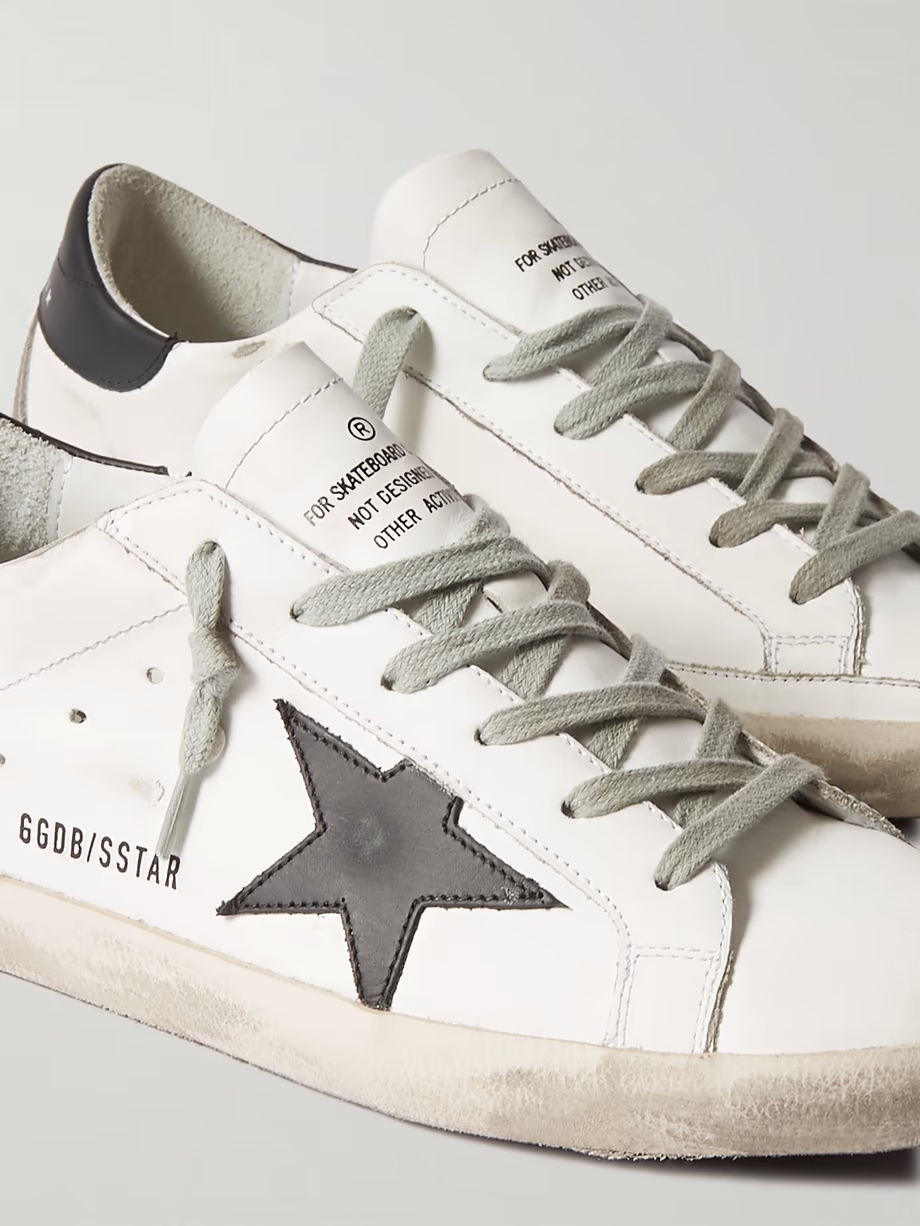 Superstar distressed leather sneakers