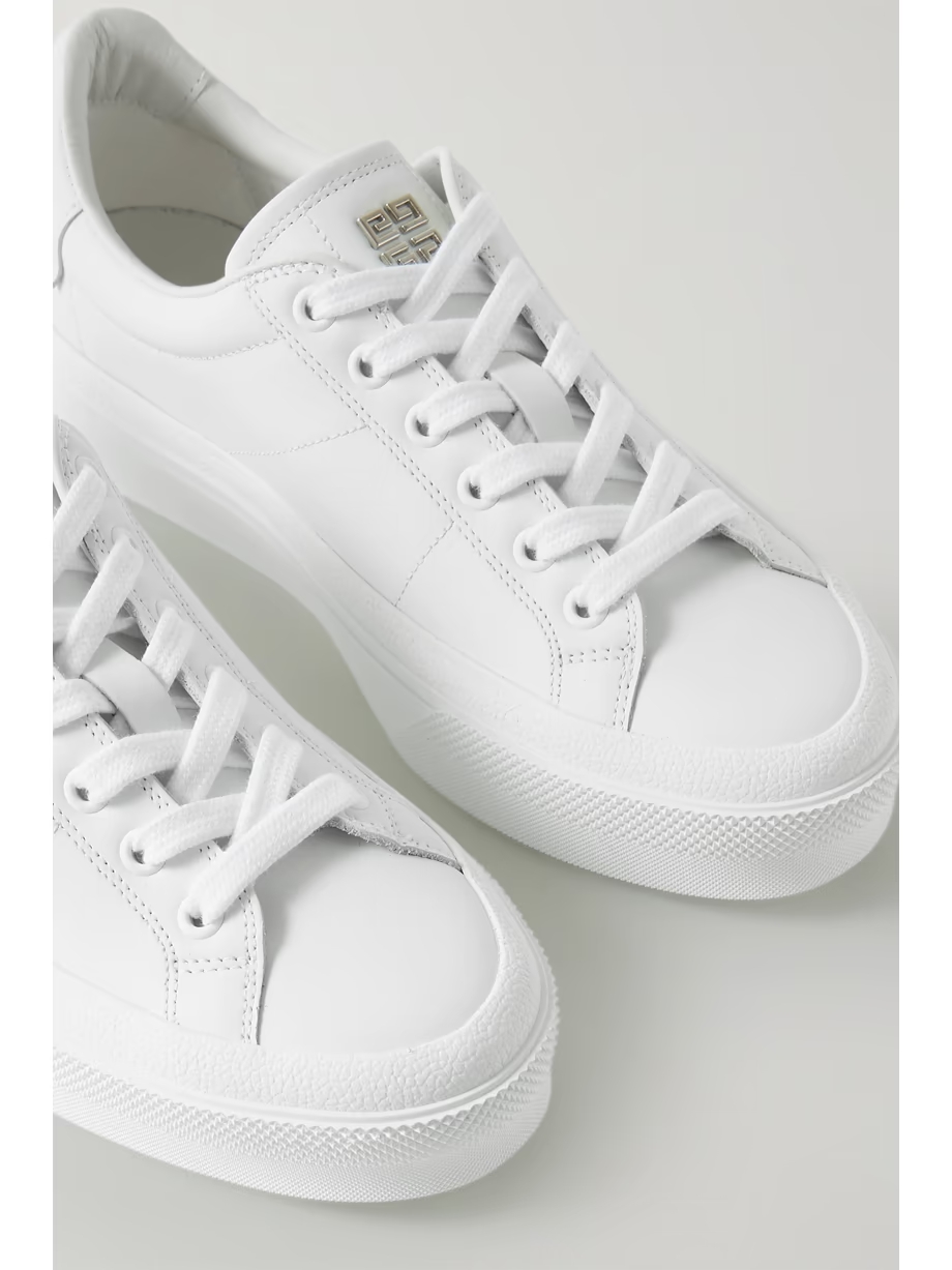 City Court logo-detailed leather sneakers