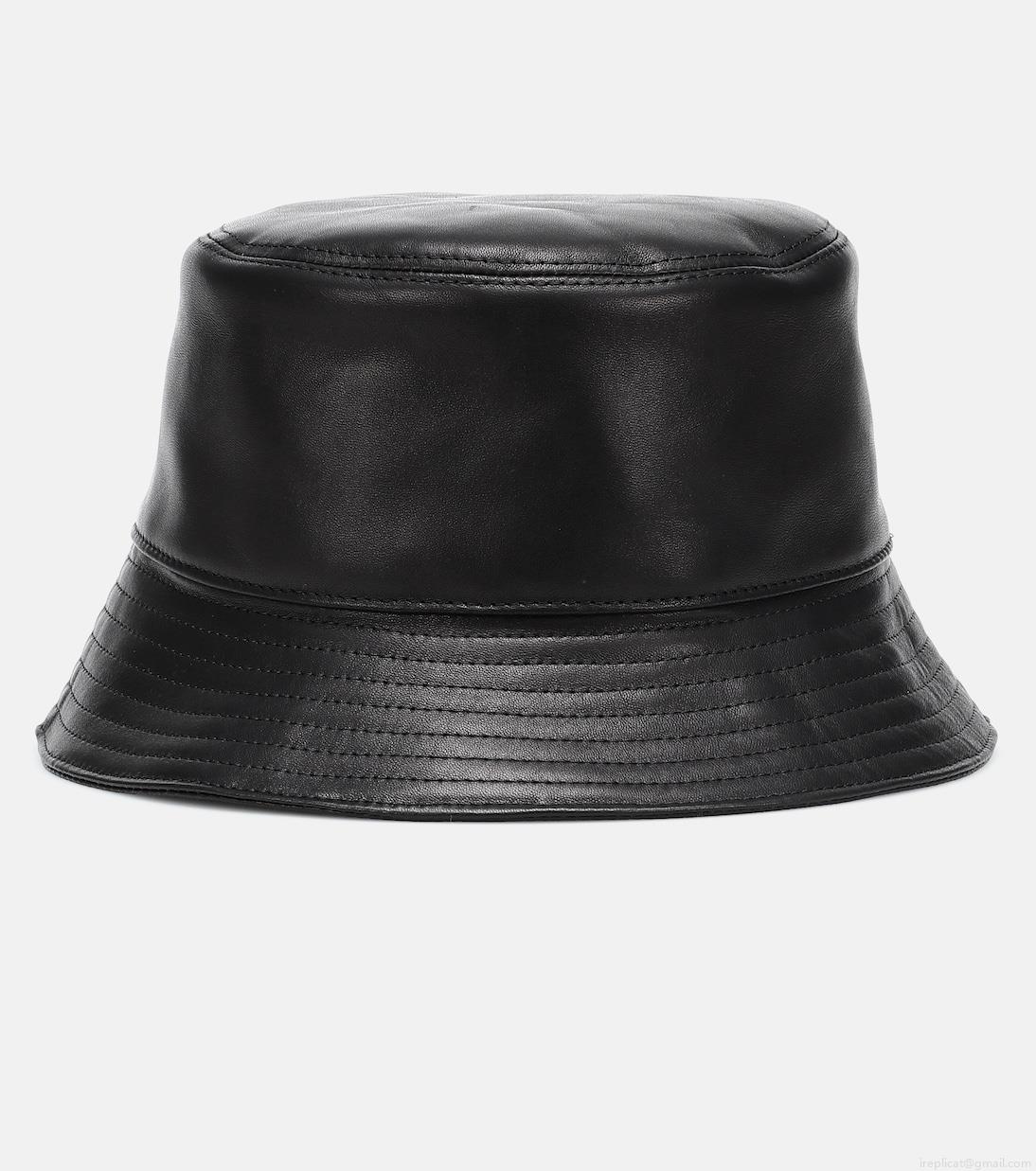 LoeweLeather bucket hat