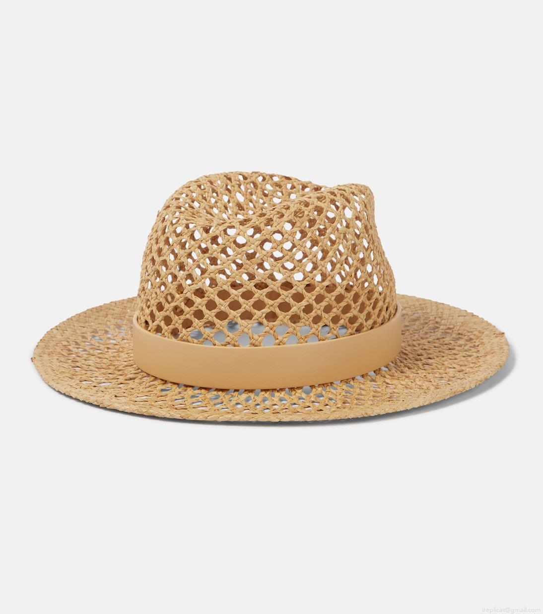 ValentinoVLogo leather-trimmed straw hat