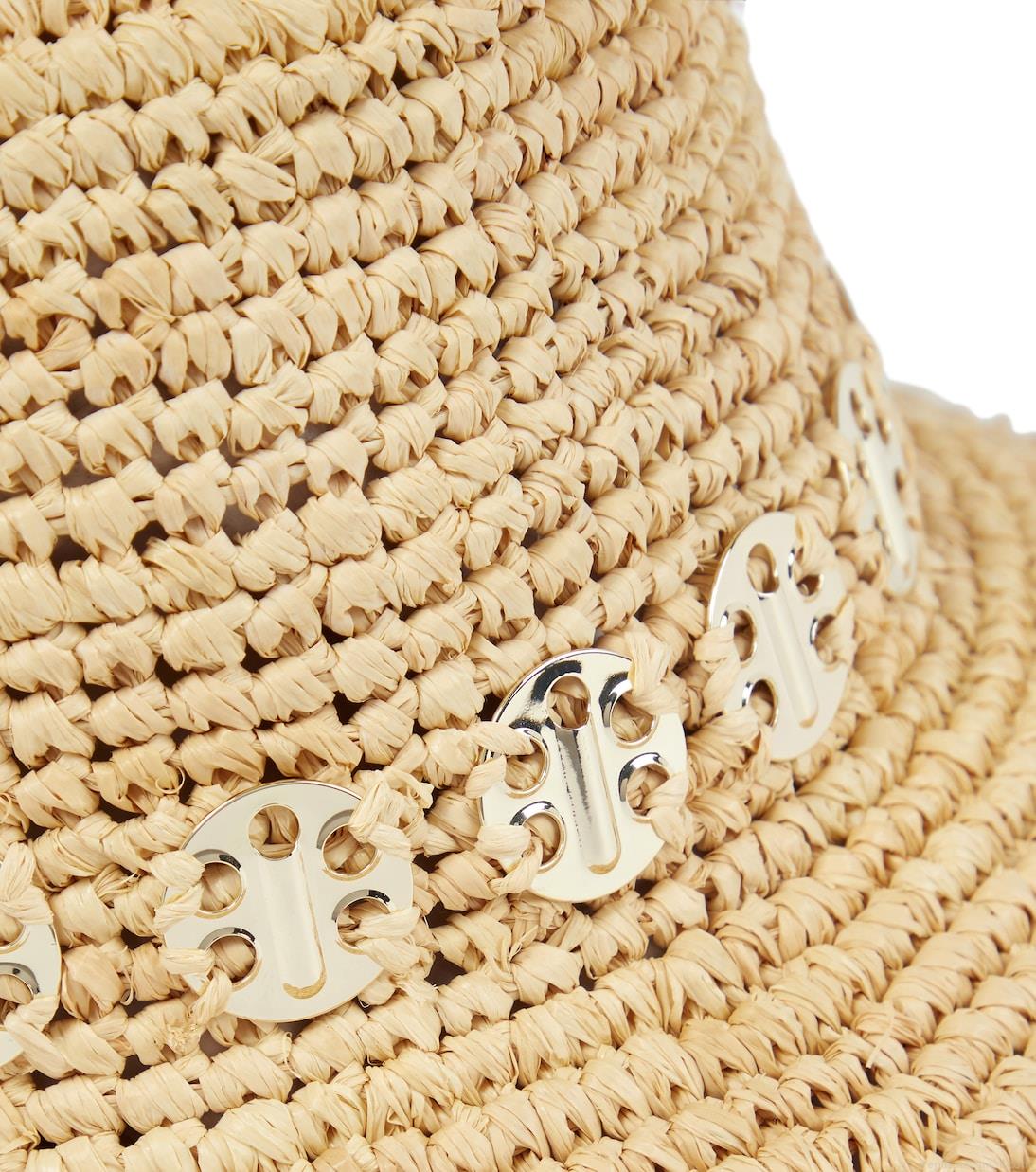 RabanneEmbellished raffia bucket hat