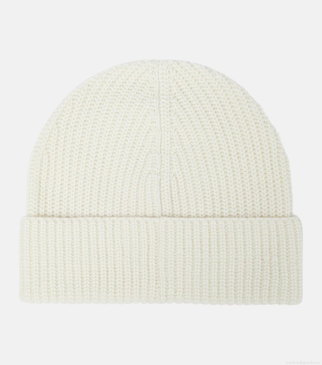 ValentinoRibbed-knit embellished cashmere beanie