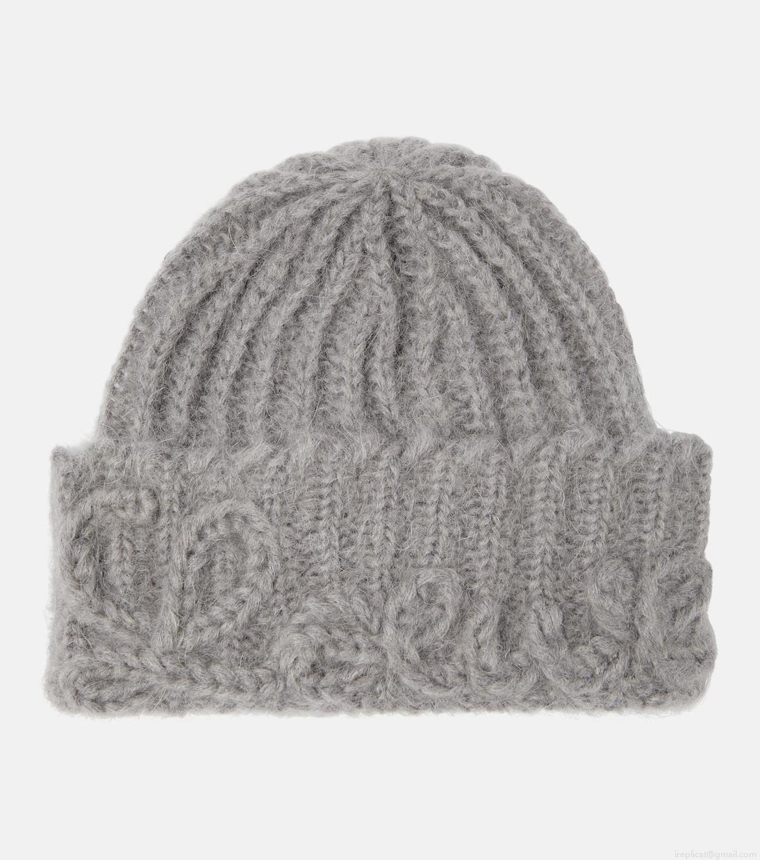 LoeweLogo ribbed-knit mohair-blend beanie