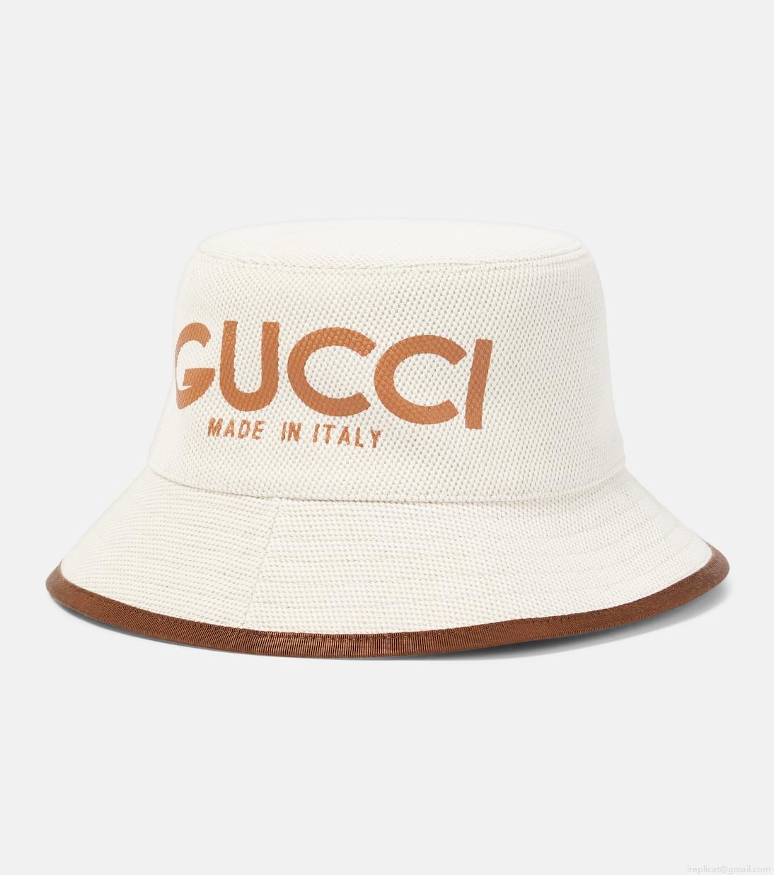 GucciLogo canvas bucket hat