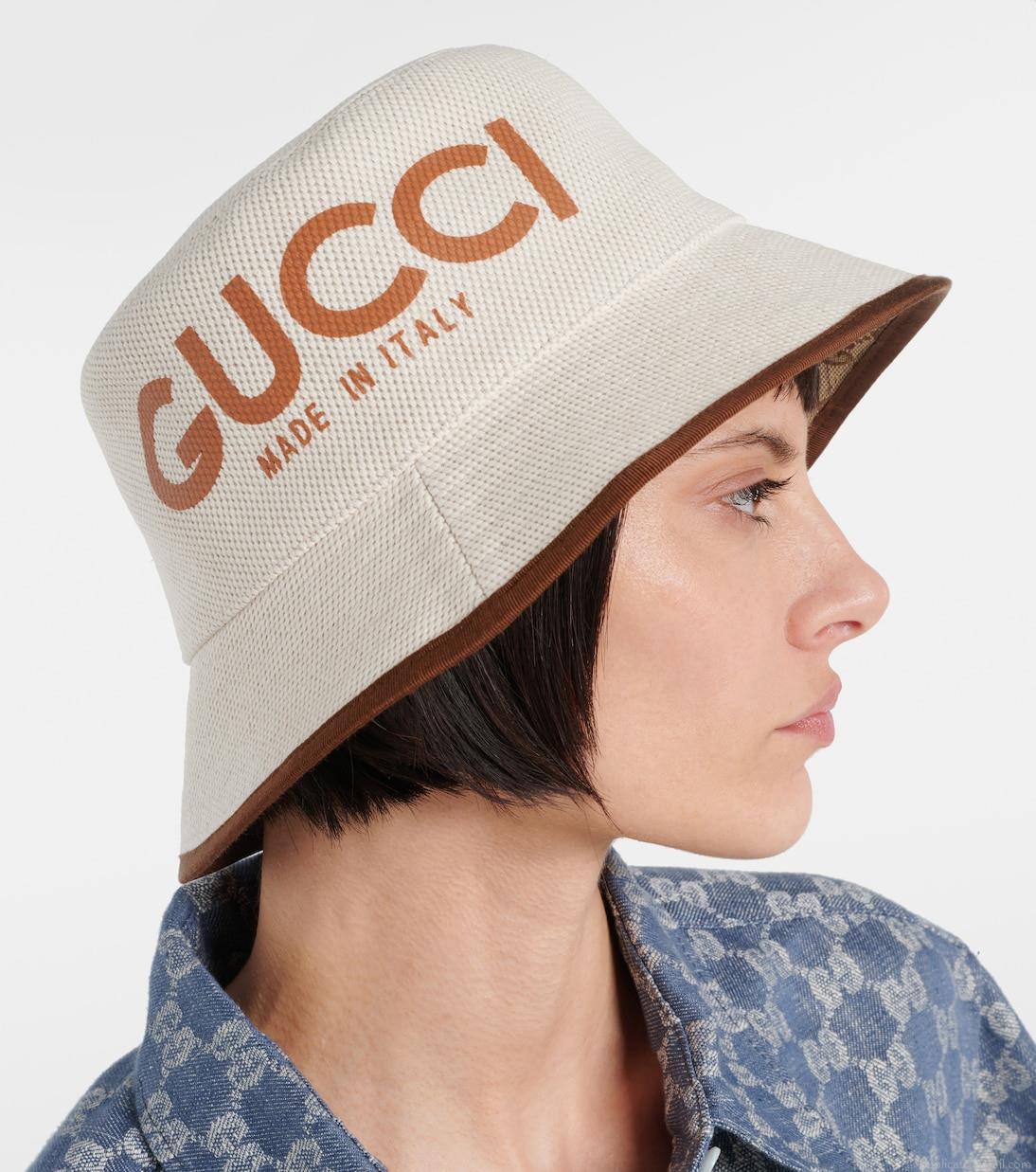 GucciLogo canvas bucket hat