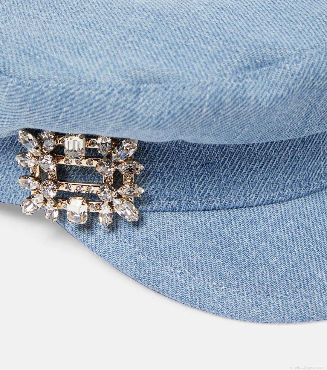 Roger VivierBroche Vivier denim flat cap