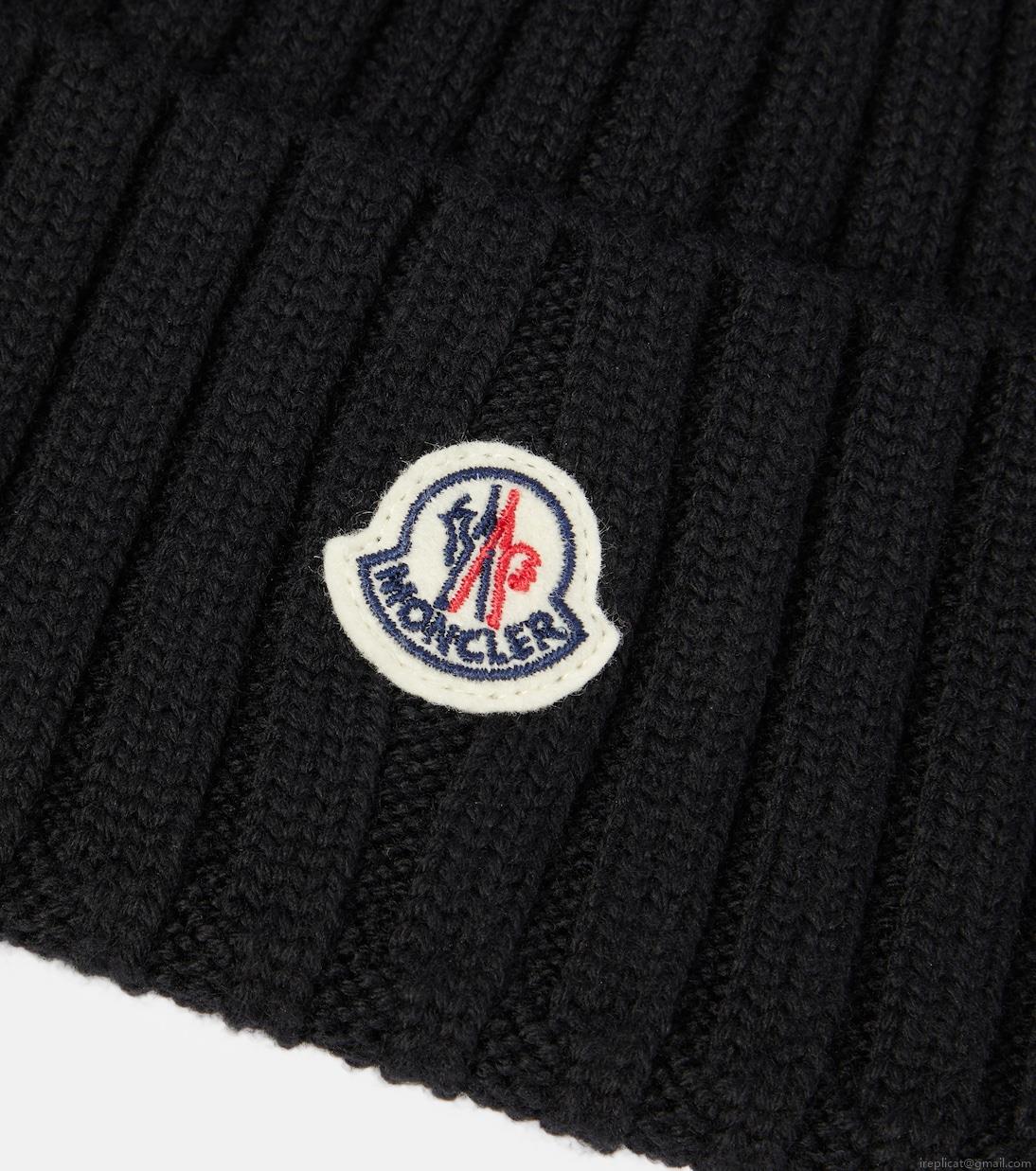 MonclerLogo virgin wool beanie