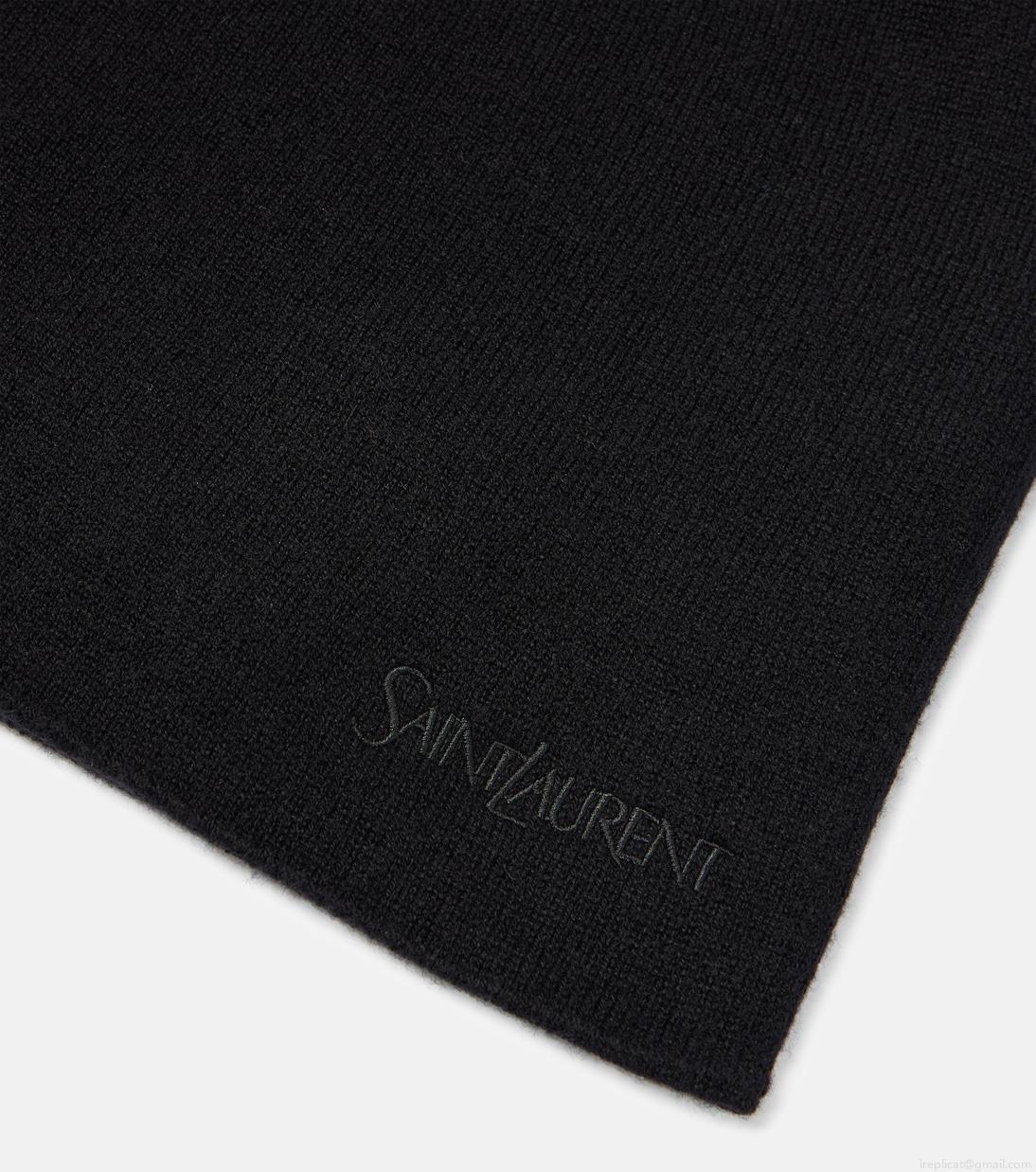 Saint LaurentLogo cashmere beanie