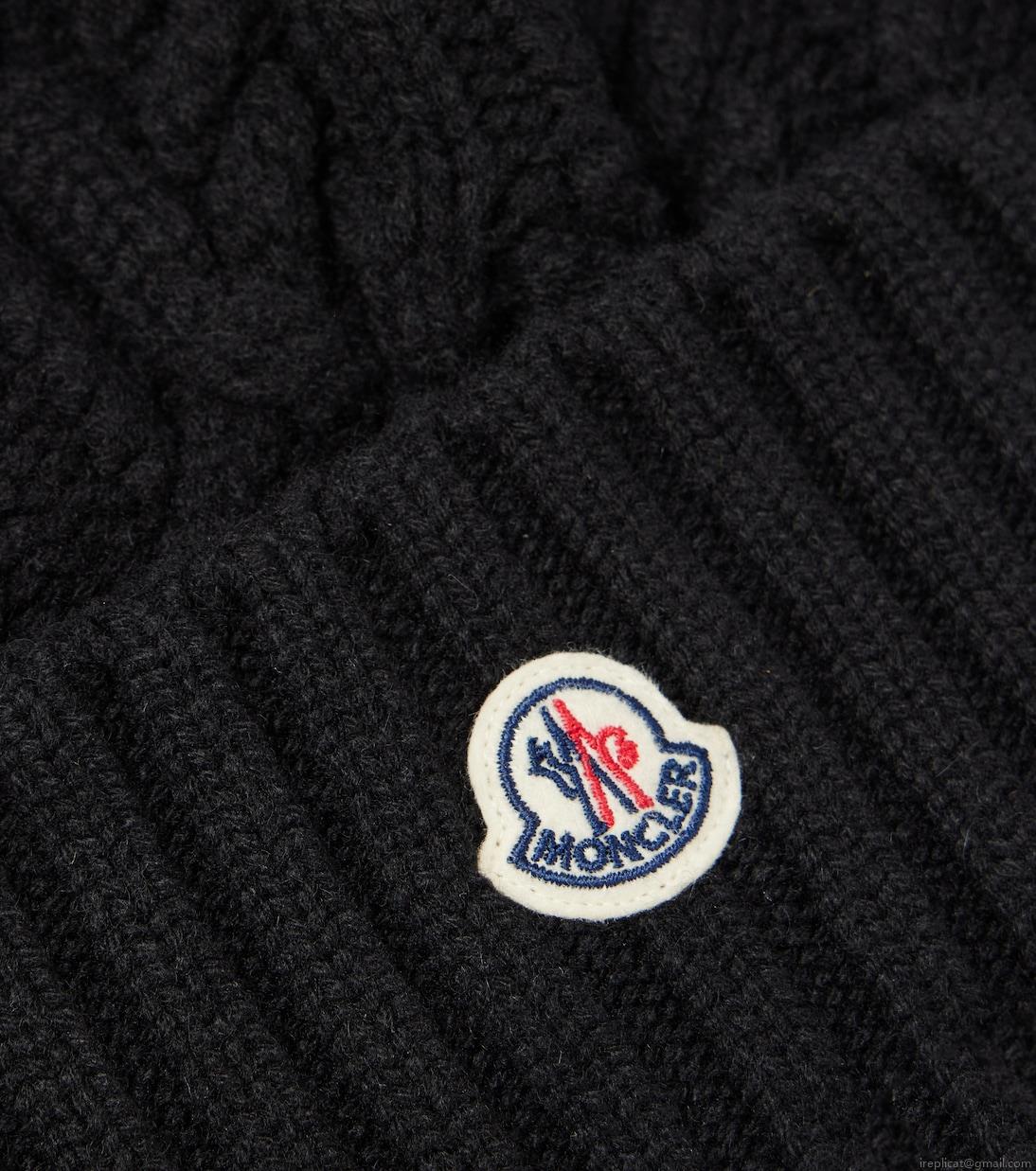 MonclerLogo wool and cashmere beanie