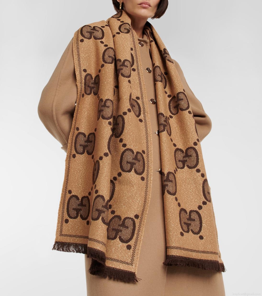 GucciGG wool jacquard scarf