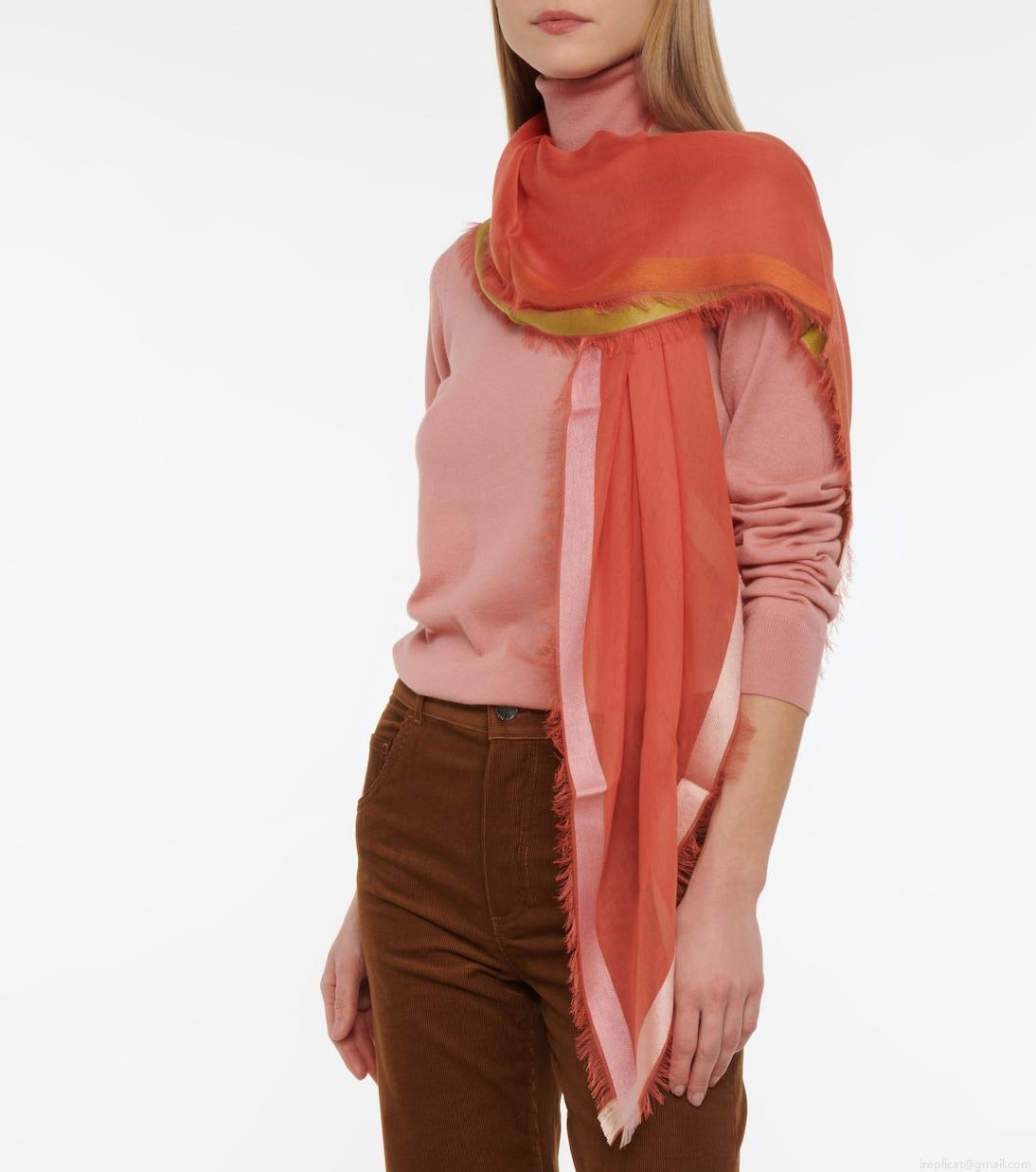 Loro PianaQuadrata silk-trimmed cotton scarf