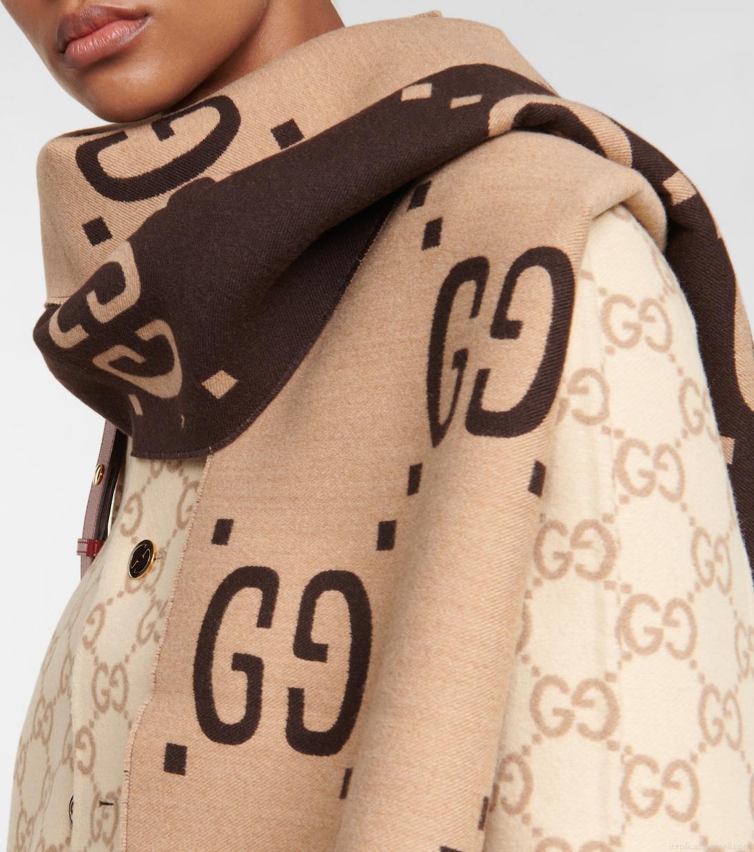 GucciGG jacquard wool and silk scarf