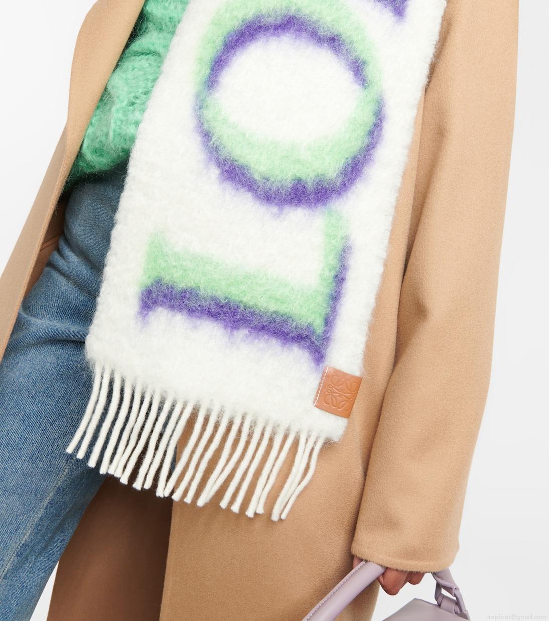 LoeweIntarsia wool-blend scarf