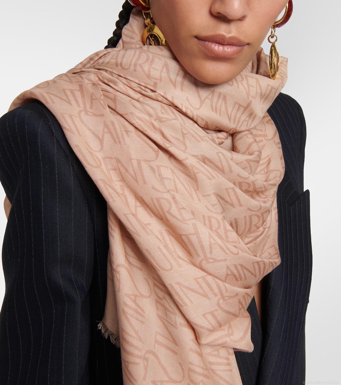 Saint LaurentPrinted modal and cashmere scarf