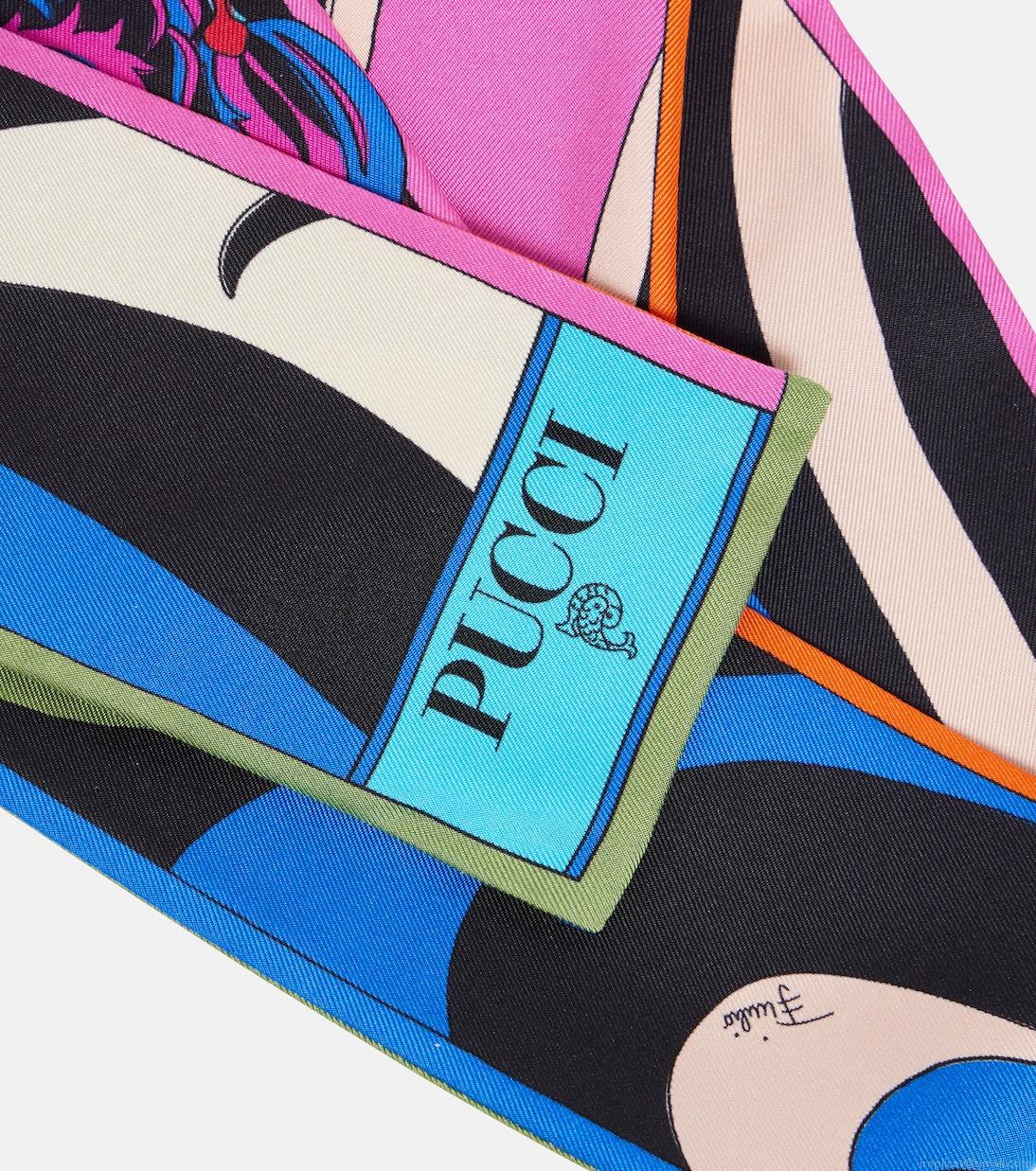 PucciPrinted silk twill scarf