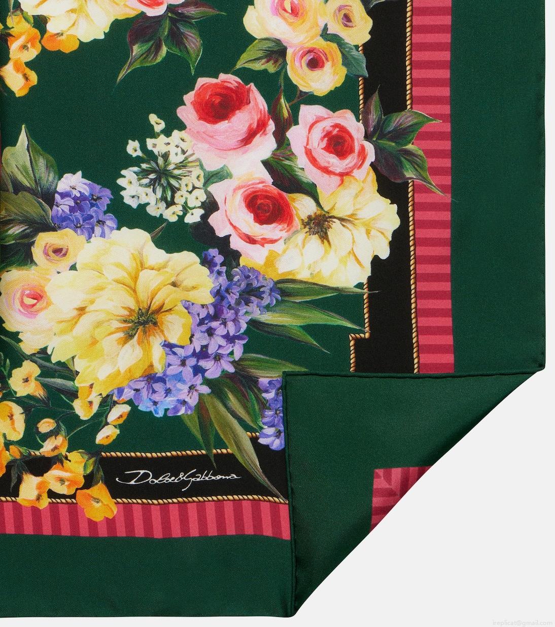 Dolce&GabbanaGarden-print silk twill scarf