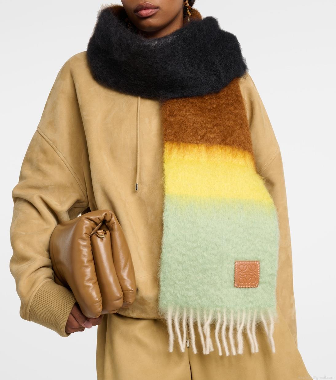 LoeweStriped mohair and wool scarf