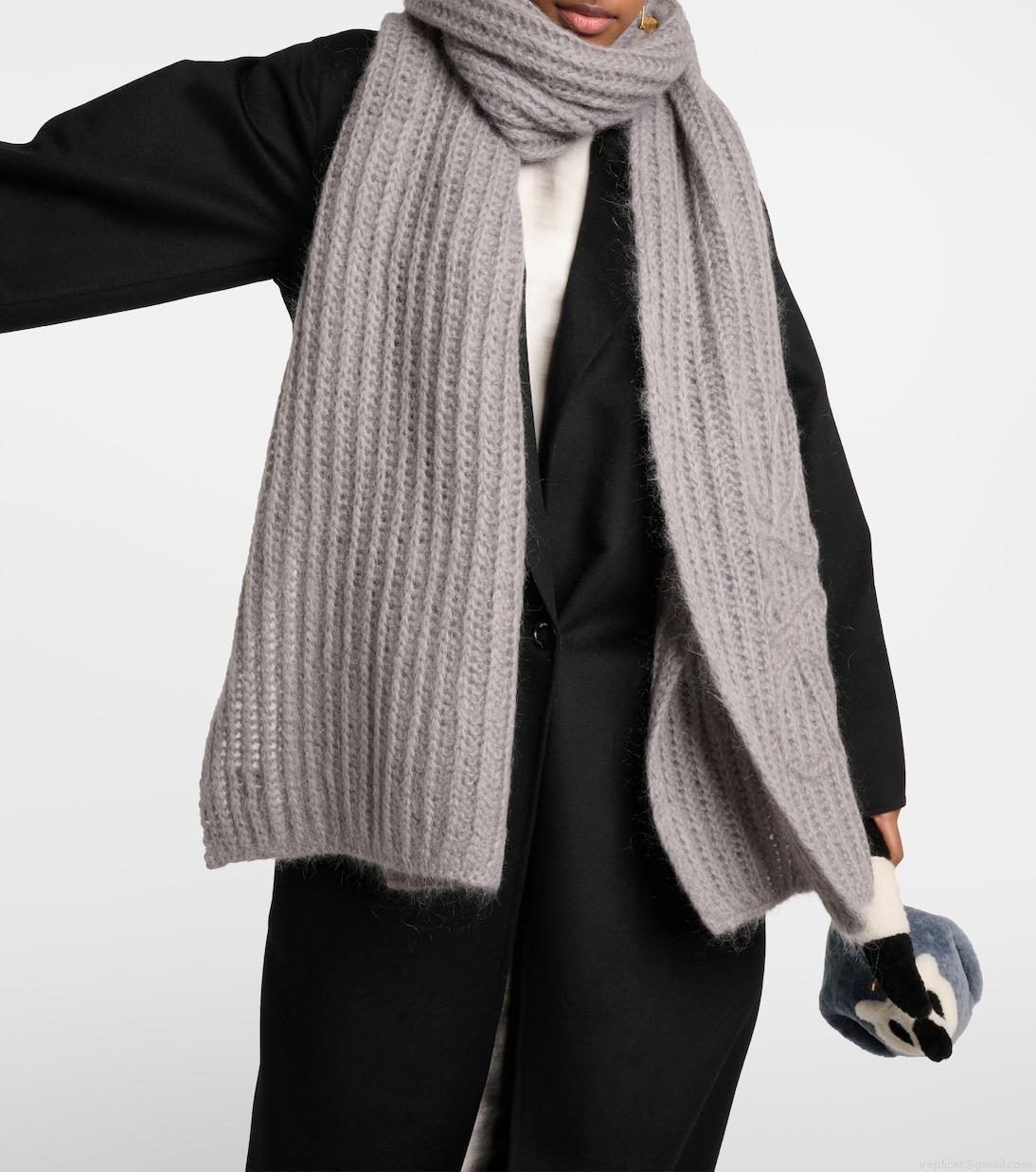 LoeweAnagram open-knit mohair-blend scarf