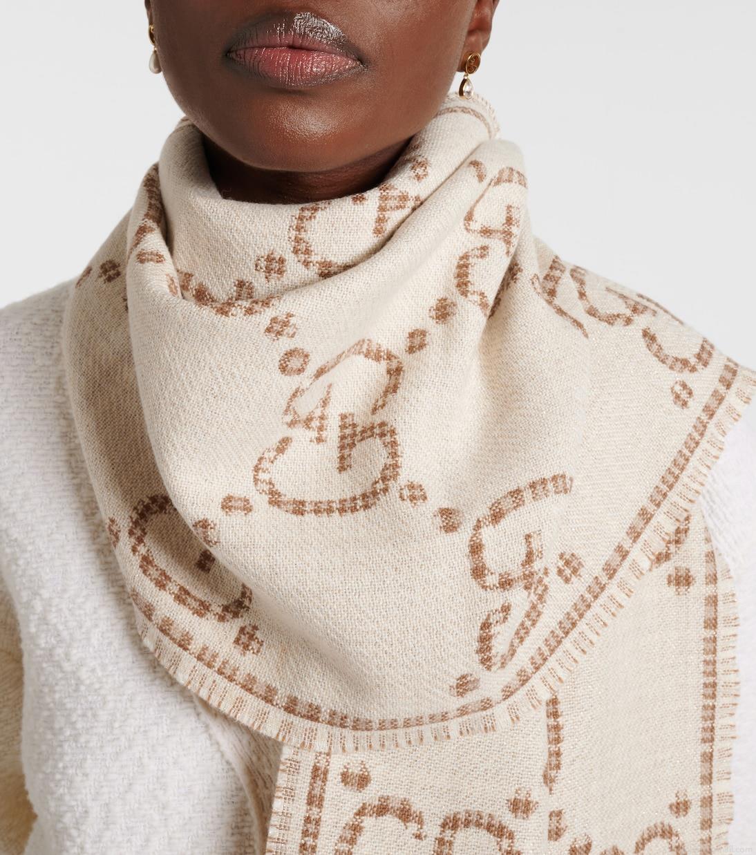 GucciGG wool-blend jacquard scarf