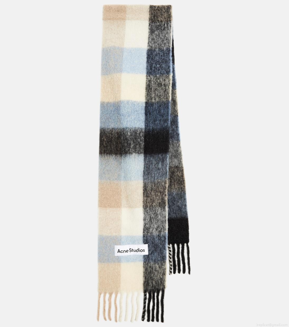 Acne StudiosChecked alpaca and wool-blend scarf