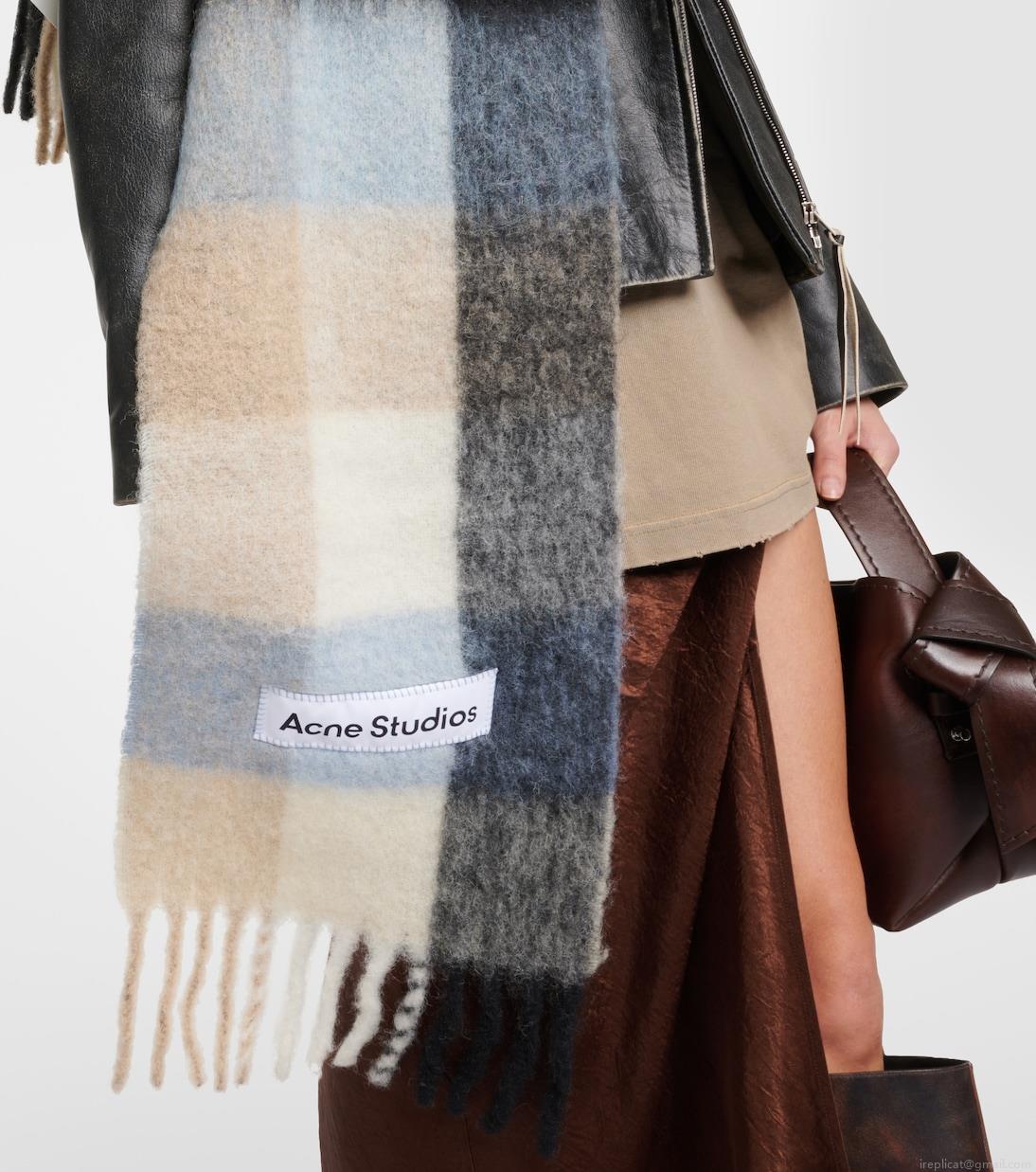 Acne StudiosChecked alpaca and wool-blend scarf