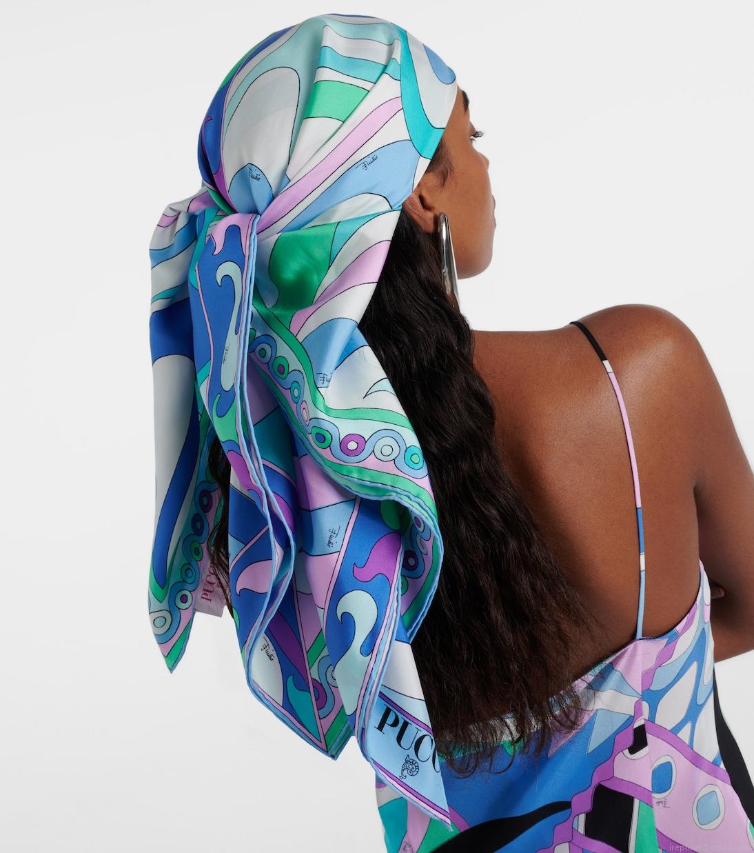 PucciPrinted silk twill scarf