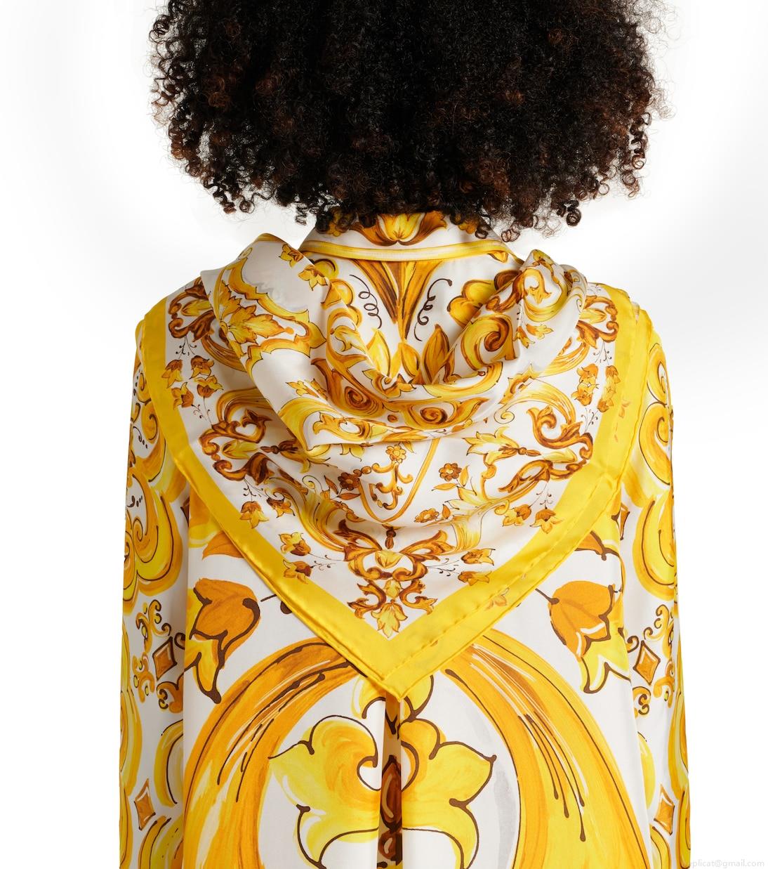 Dolce&GabbanaMajolica silk twill scarf