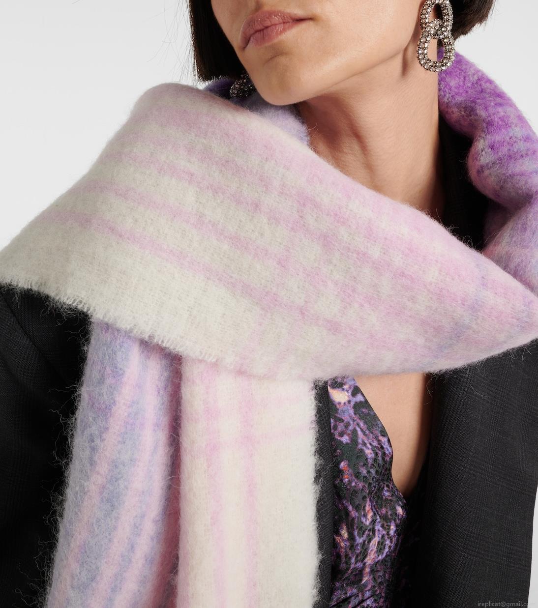 Isabel MarantFirny checked wool-blend scarf