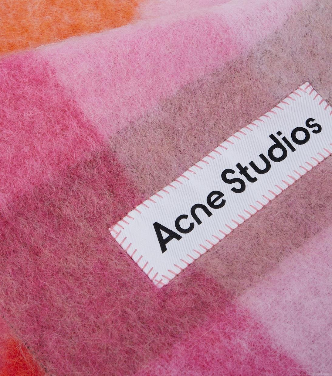 Acne StudiosLogo checked wool-blend scarf