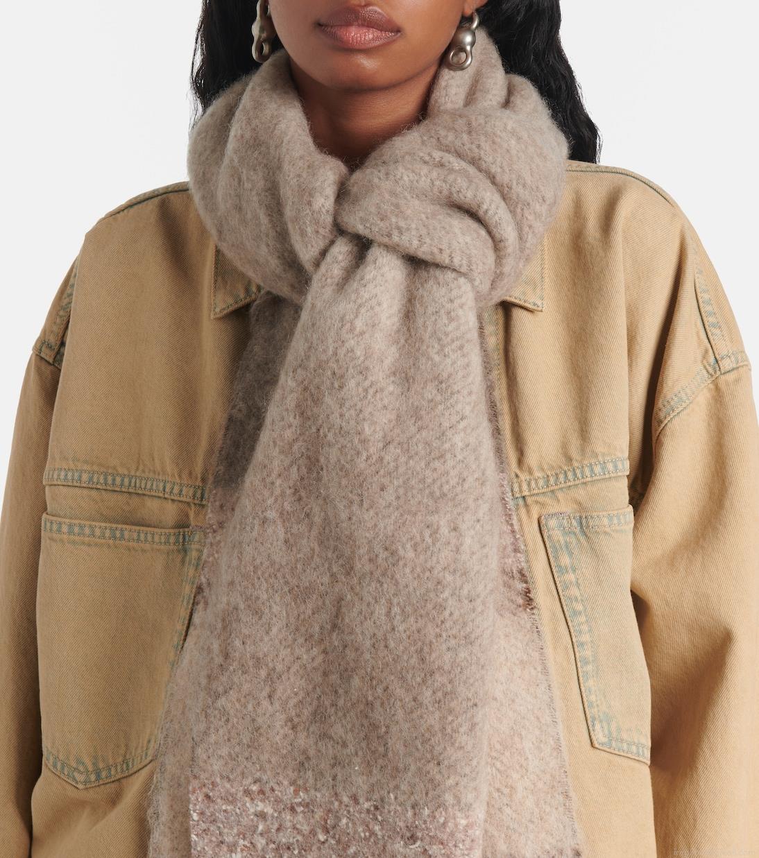 Acne StudiosLogo fringed wool-blend scarf