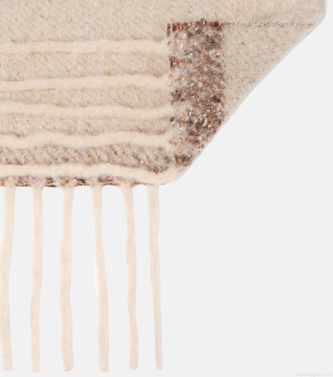 Acne StudiosLogo fringed wool-blend scarf