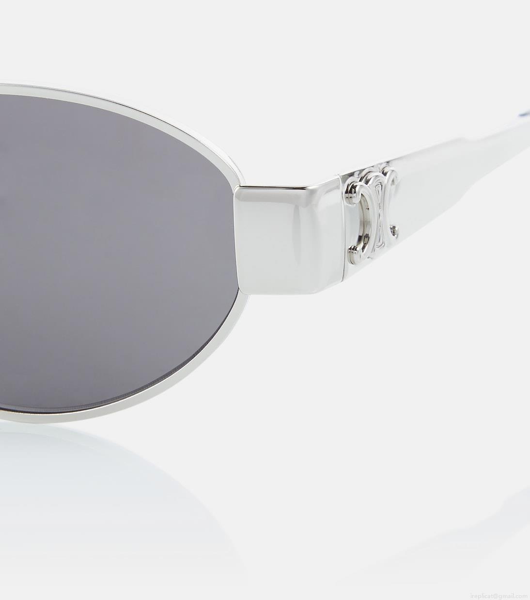 Celine EyewearTriomphe oval metal sunglasses