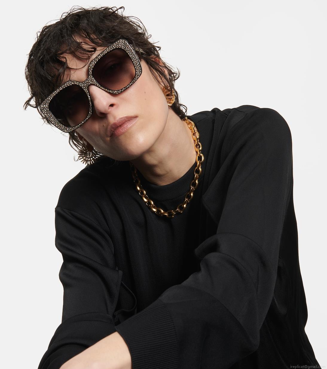 Celine EyewearEmbellished square sunglasses