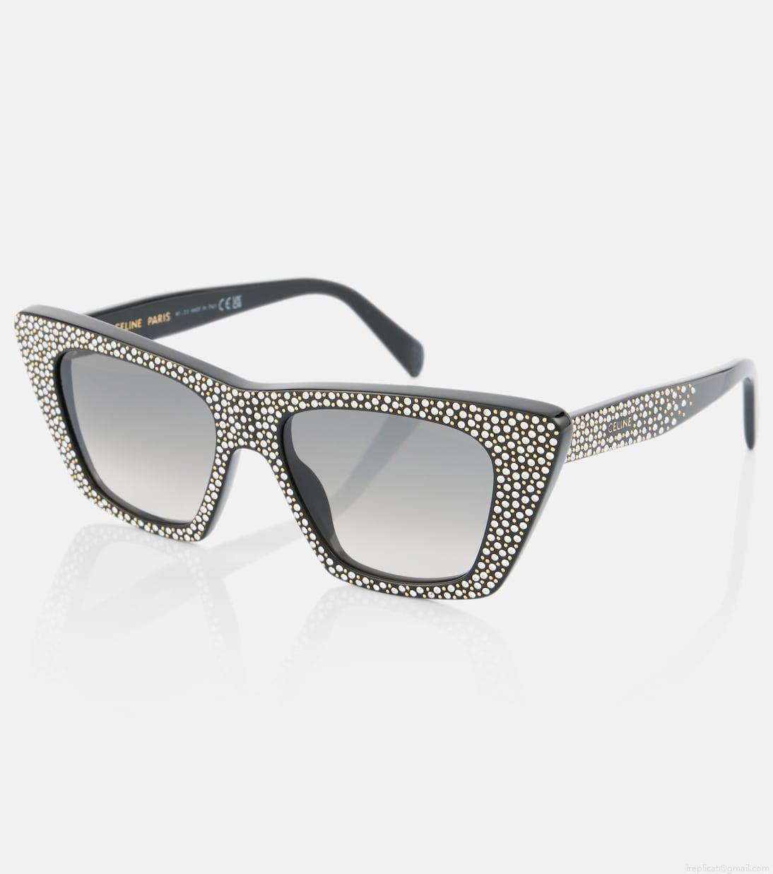 Celine EyewearEmbellished cat-eye sunglasses