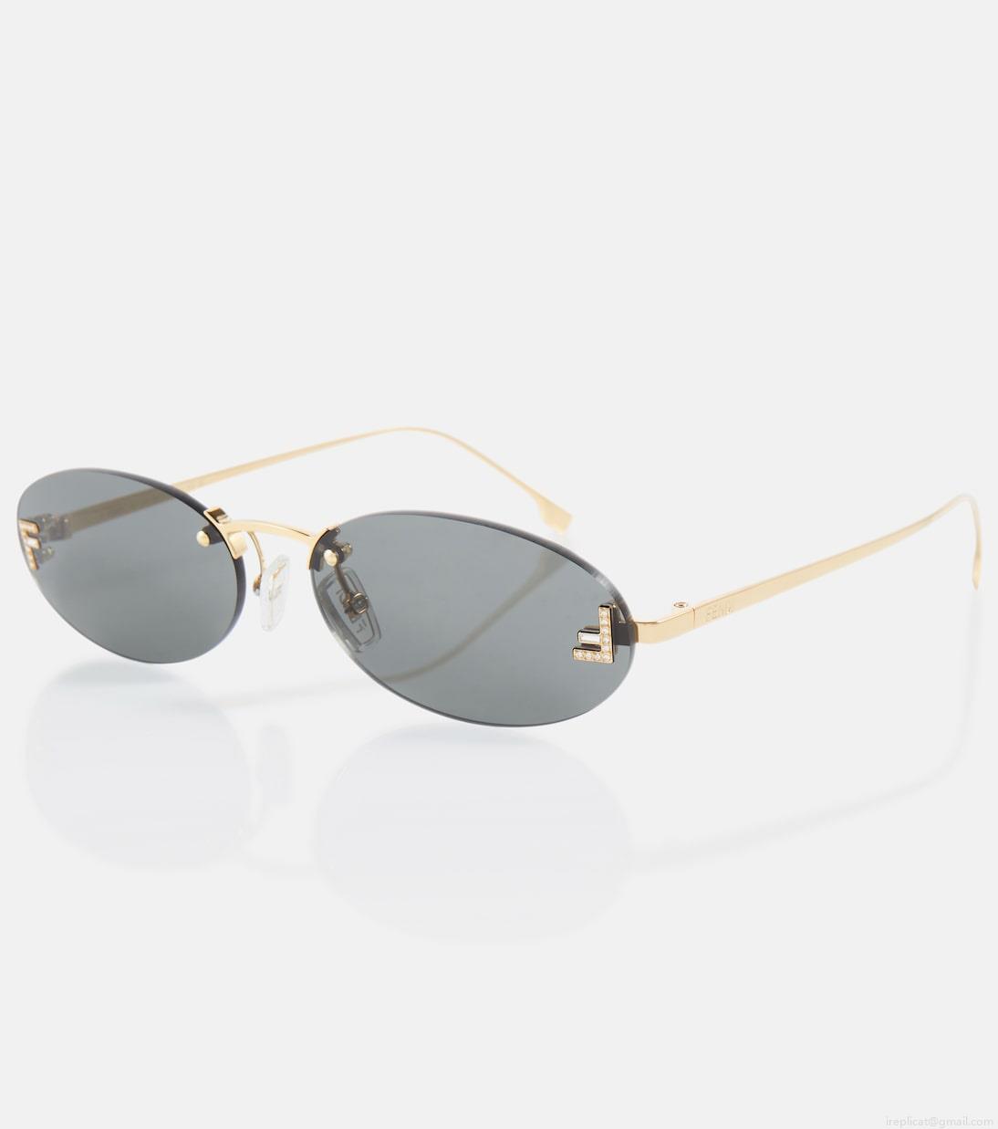 FendiFendi First embellished oval sunglasses