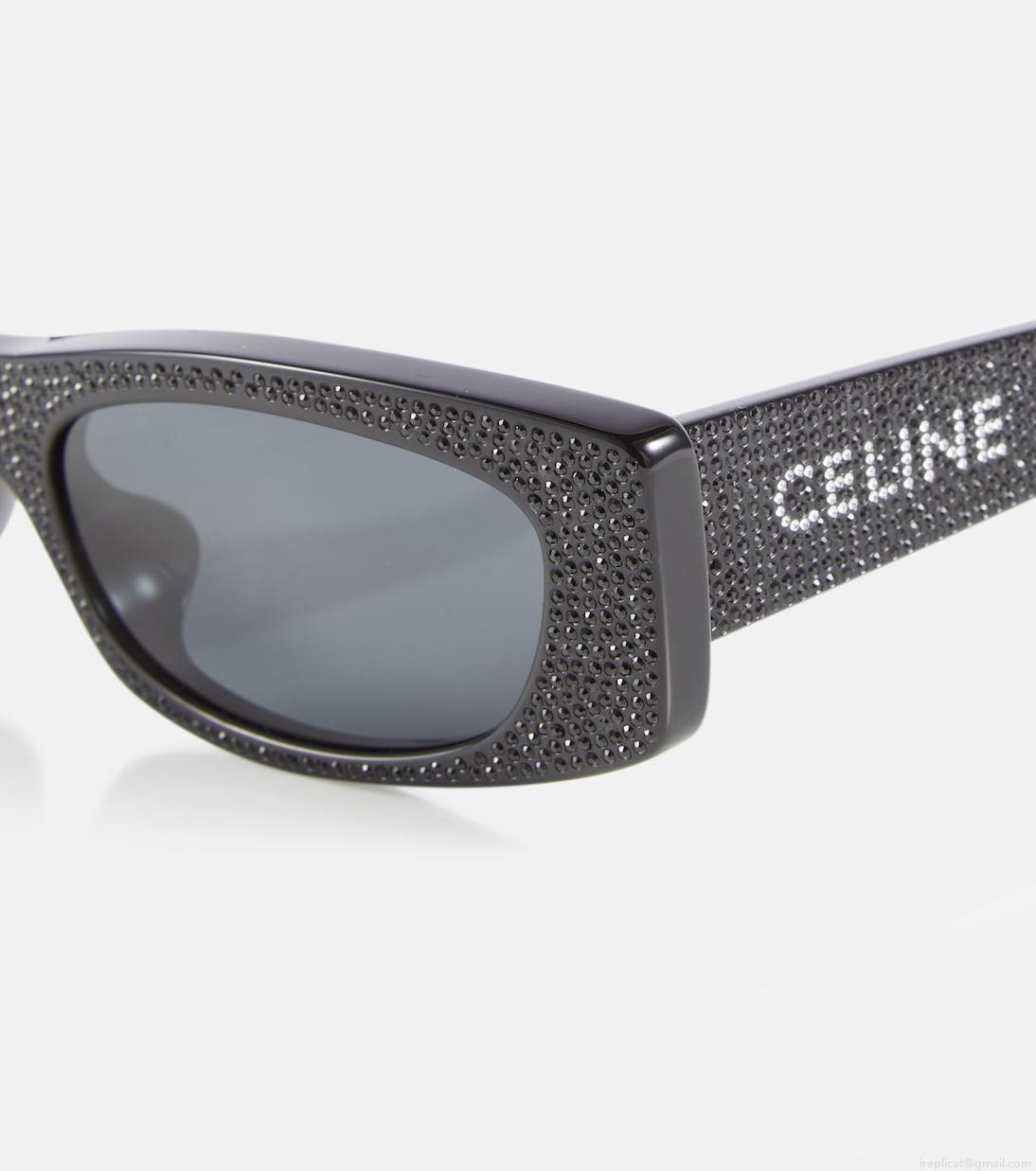 Celine EyewearEmbellished rectangular sunglasses