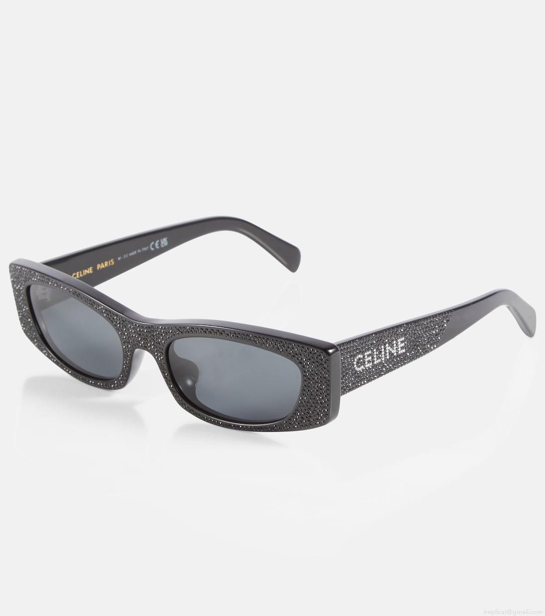 Celine EyewearEmbellished rectangular sunglasses