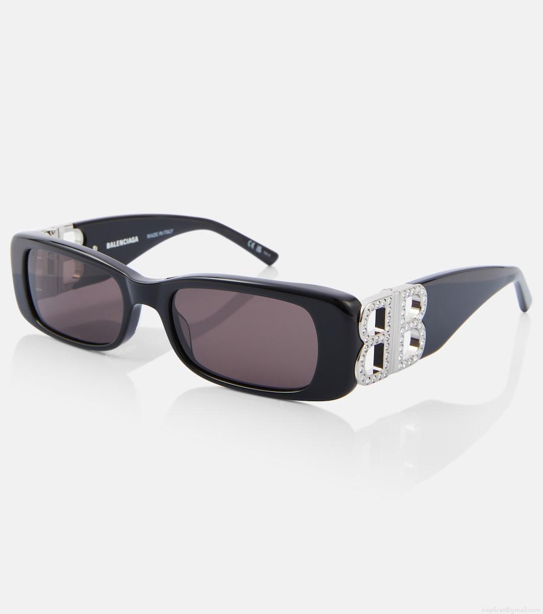 BalenciagaDynasty embellished rectangular sunglasses