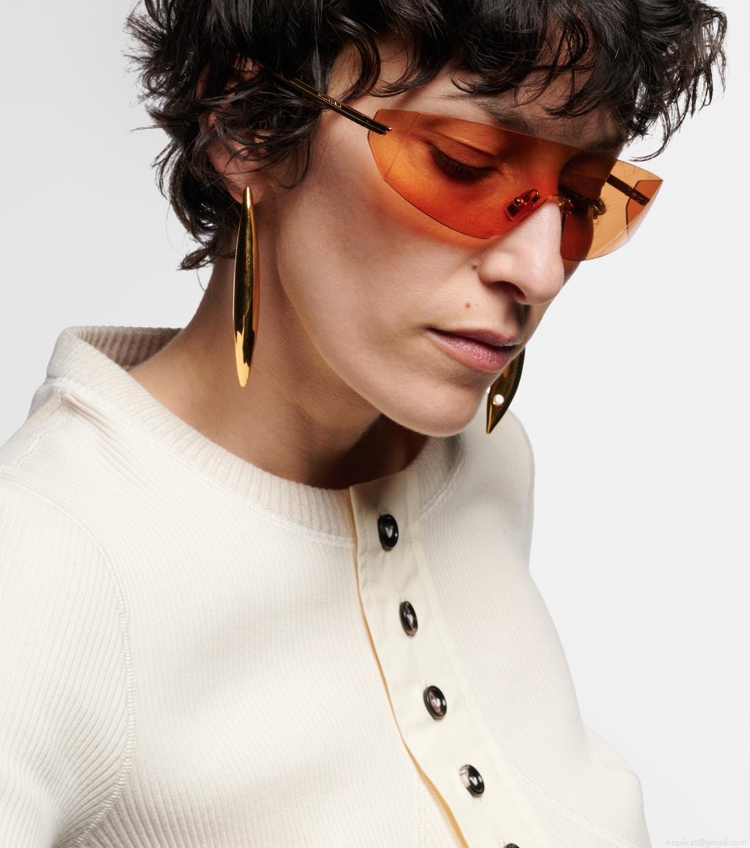 Bottega VenetaFuturistic shield sunglasses