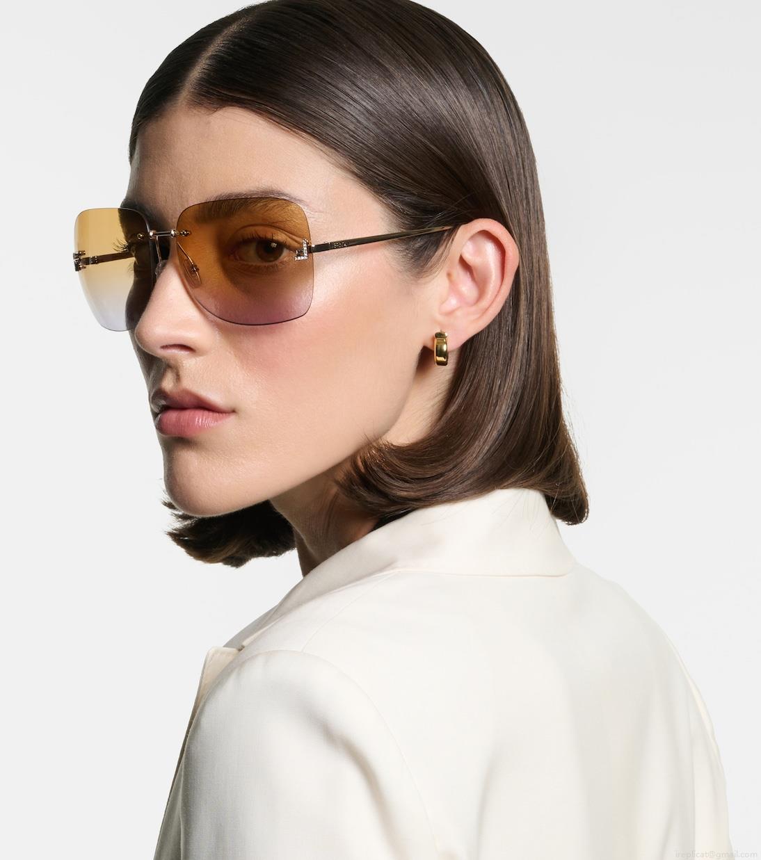 FendiFendi First Crystal square sunglasses